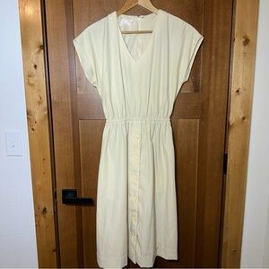David Warren Women Dress Off White Linen Blend Vintage P2P 20 Inches